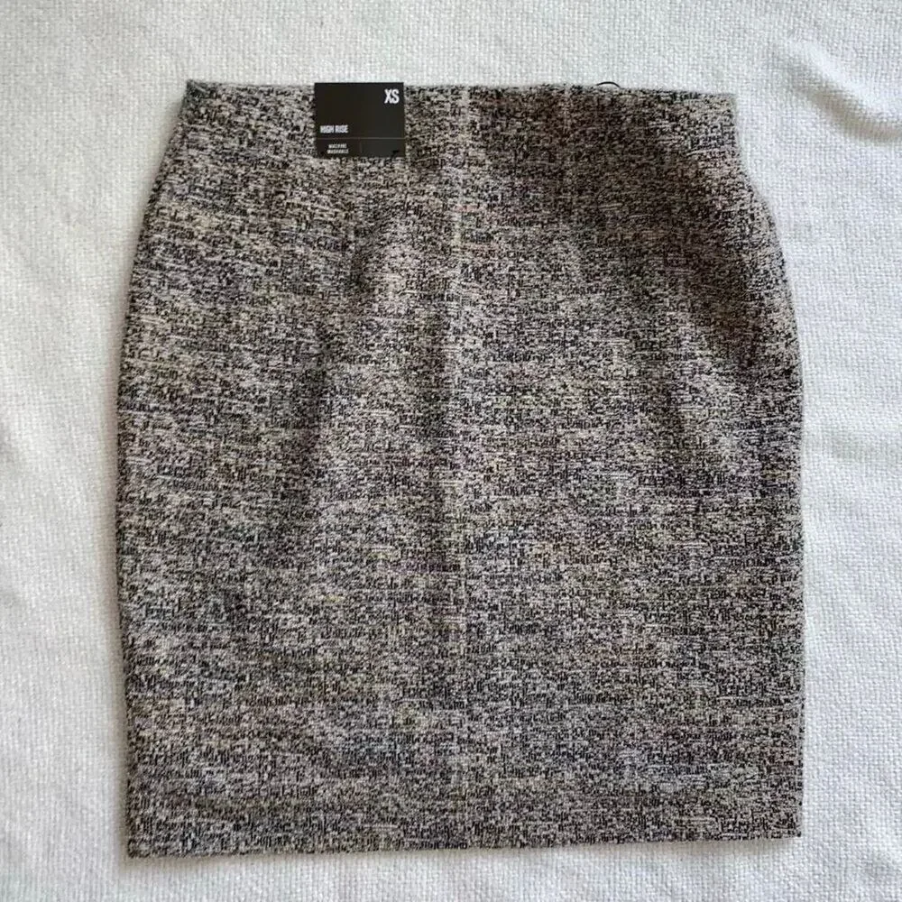 Express Tweed Neutral High Rise Skirt | Sz XS, NWT